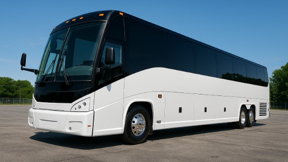 Exterior of Charter Bus Company Huber Heights's 50 Passenger Charter Bus in Huber Heights