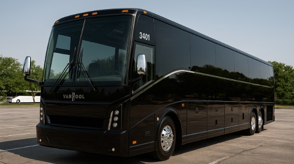 Exterior of Charter Bus Company Huber Heights's 54 Passenger Charter Bus in Huber Heights