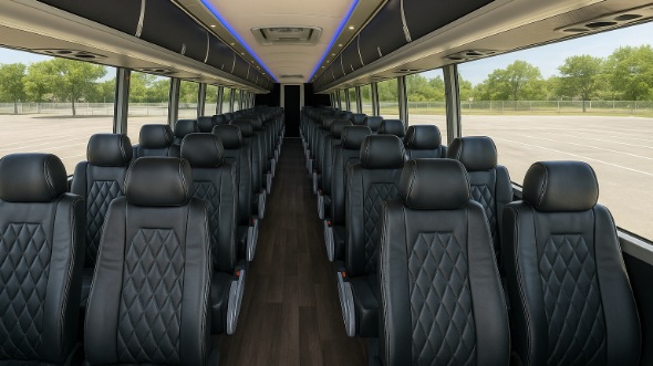 Interior of Charter Bus Company Toledo's 54 Passenger Charter Bus in Toledo