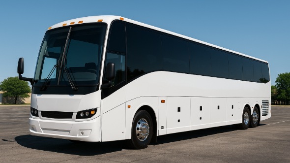 Exterior of Charter Bus Company Huber Heights's 56 Passenger Charter Bus in Huber Heights
