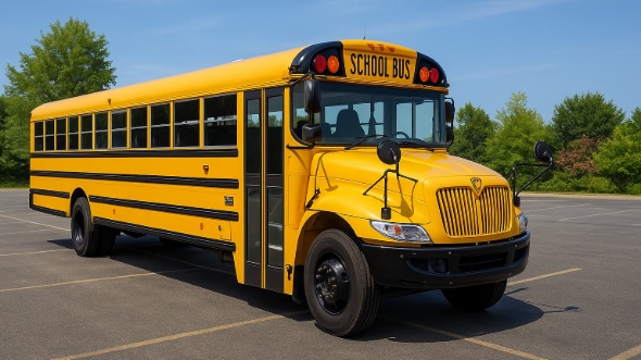 Exterior of Charter Bus Company Huber Heights's School Bus in Huber Heights