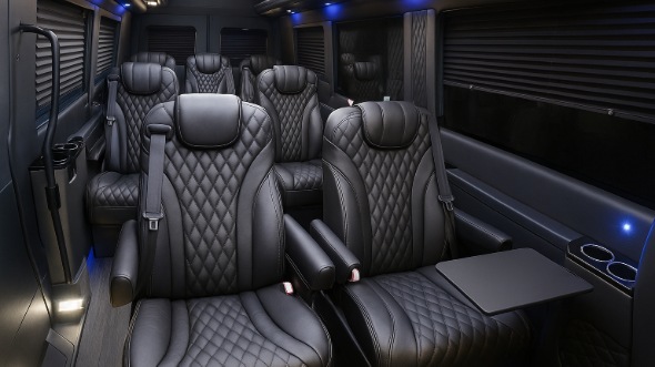 Interior of Charter Bus Company Huber Heights's Sprinter Van Rental With Driver in Huber Heights
